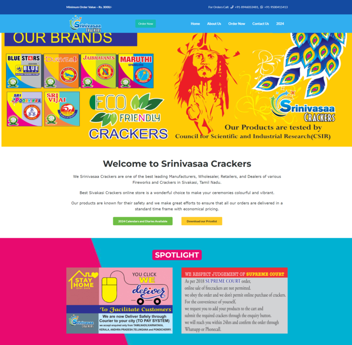 Sivakasi cracker website builder