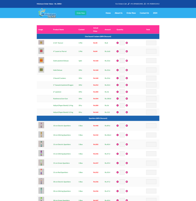 Sivakasi cracker website builder